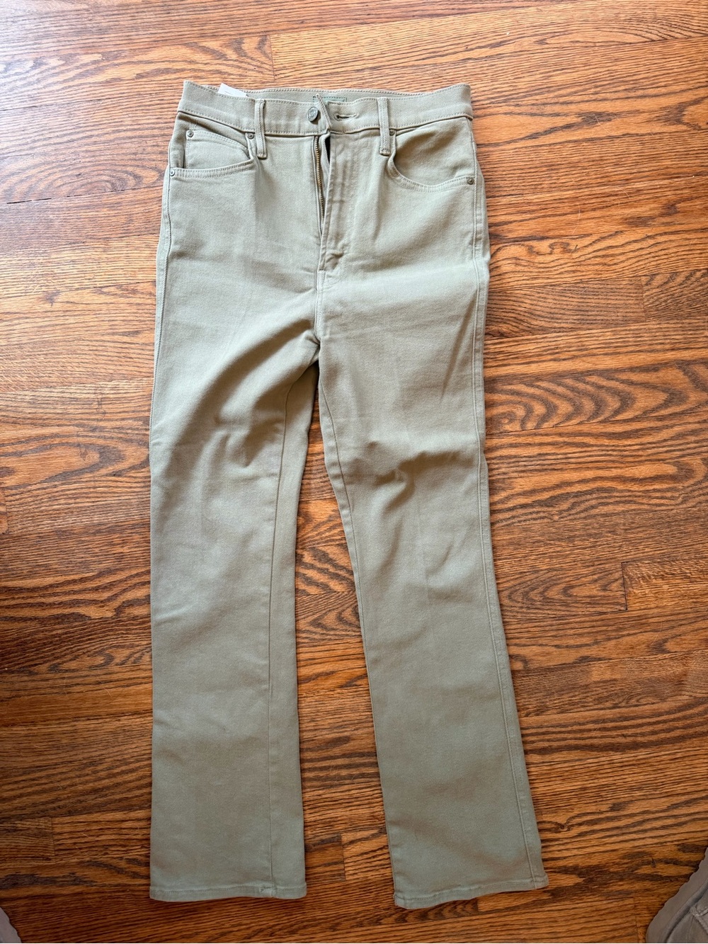 MOTHER High-Rise Straight Leg Women’s Jeans - Olive Green